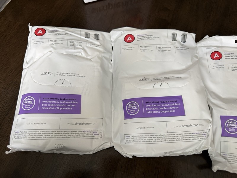 Simplehuman Code A Custom Fit Liners Trash Bags - 90 Count - 4.5 Liter / 1.2 Gal gallery