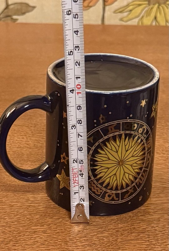 Celestial Stars Zodiac Astrology Pattern 1994 JII Moon Mug Cup Cobalt Blue Gold gallery