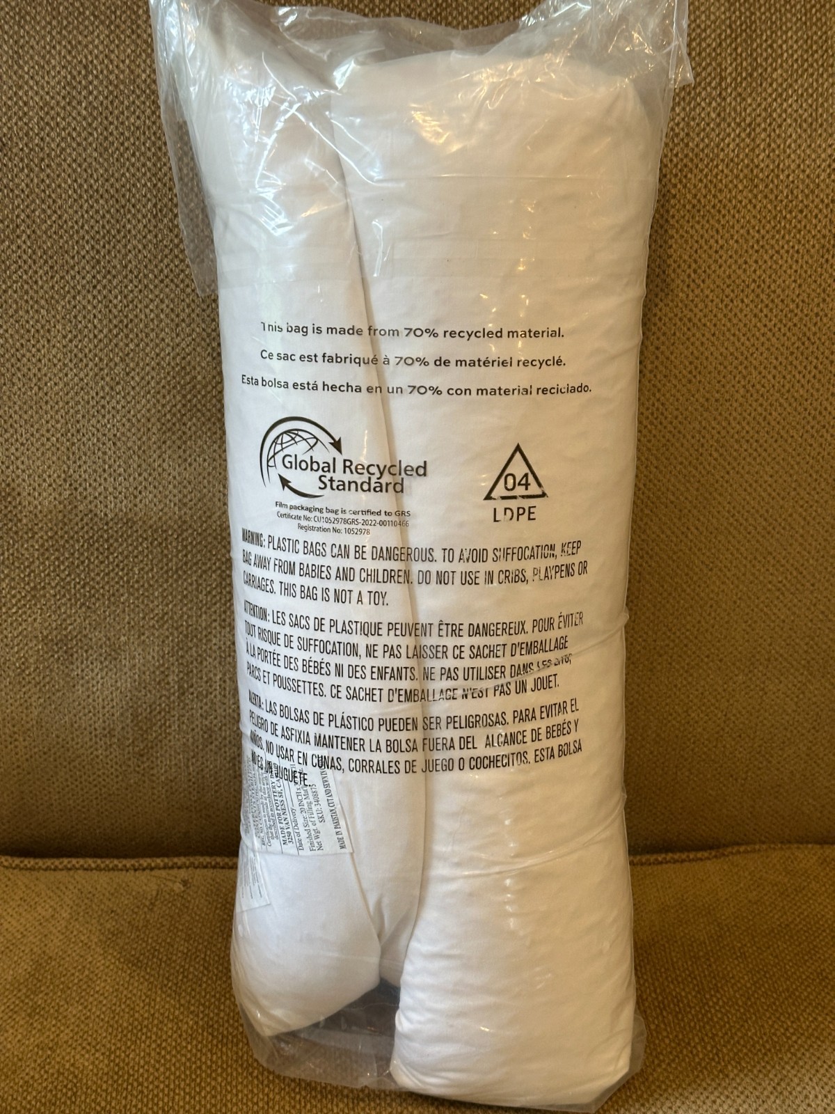 Pottery Barn Down Feather Pillow Insert 20" x 30" NEW in package HTF size gallery
