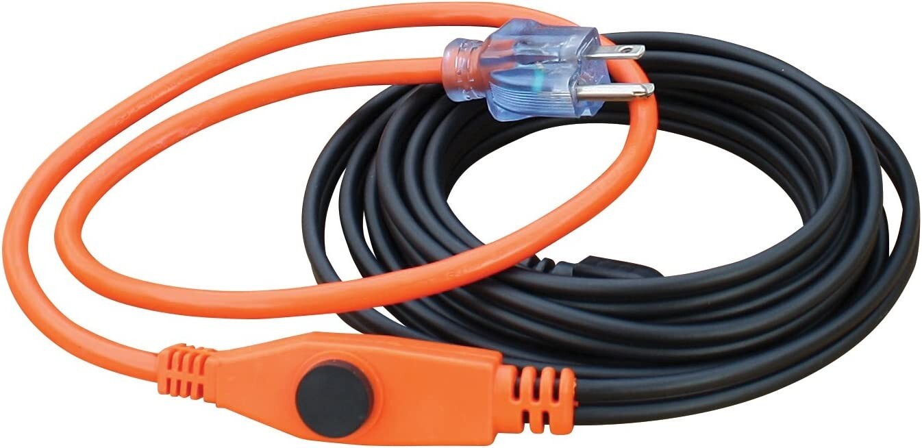 12ft Water Pipe Heating Cable, 84 Watts, Built in Thermostat, 2ft 18/3 SJTW gallery