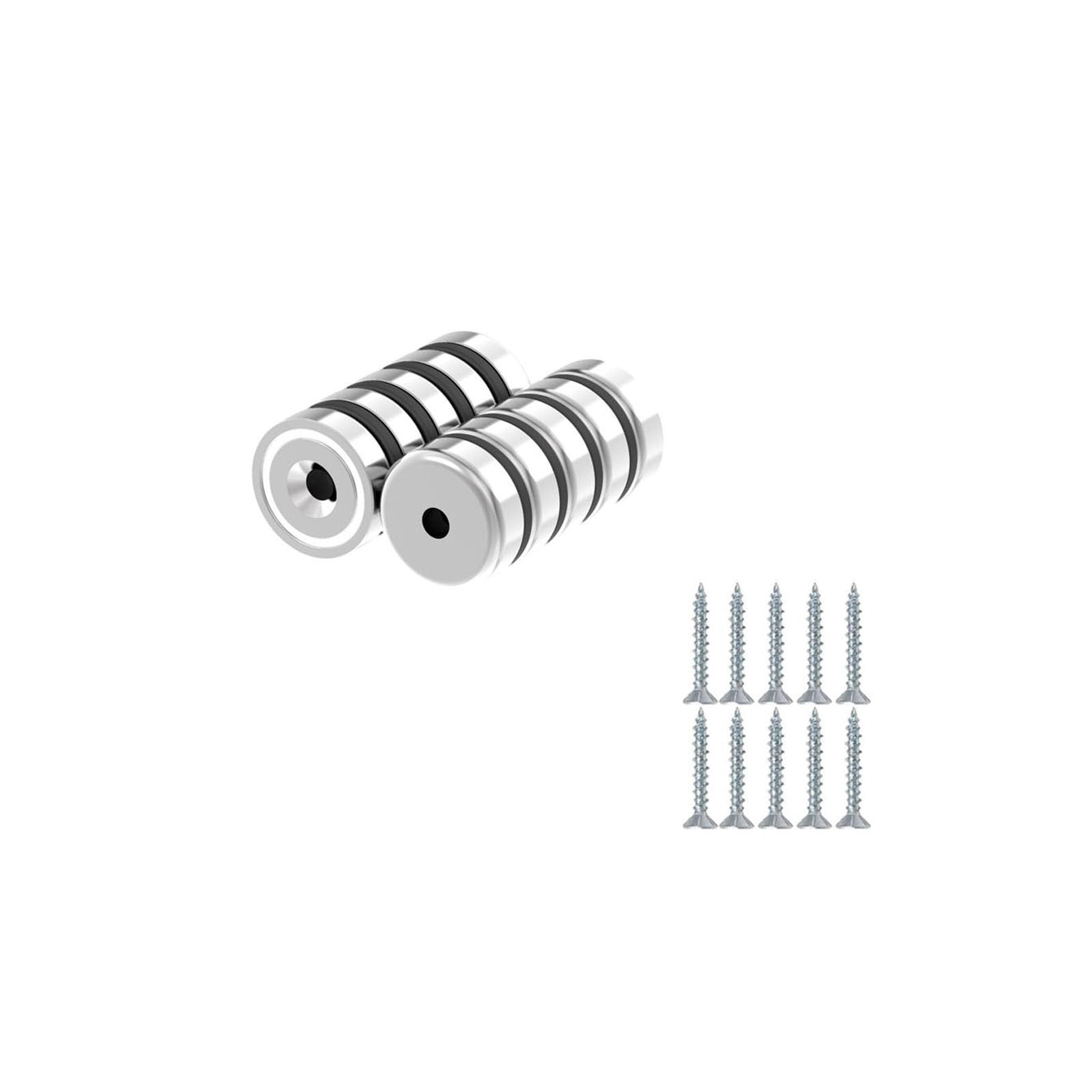 AplysiaTech Powerful N52 Neodymium Cup Magnets with Countersunk Hole, Silver gallery