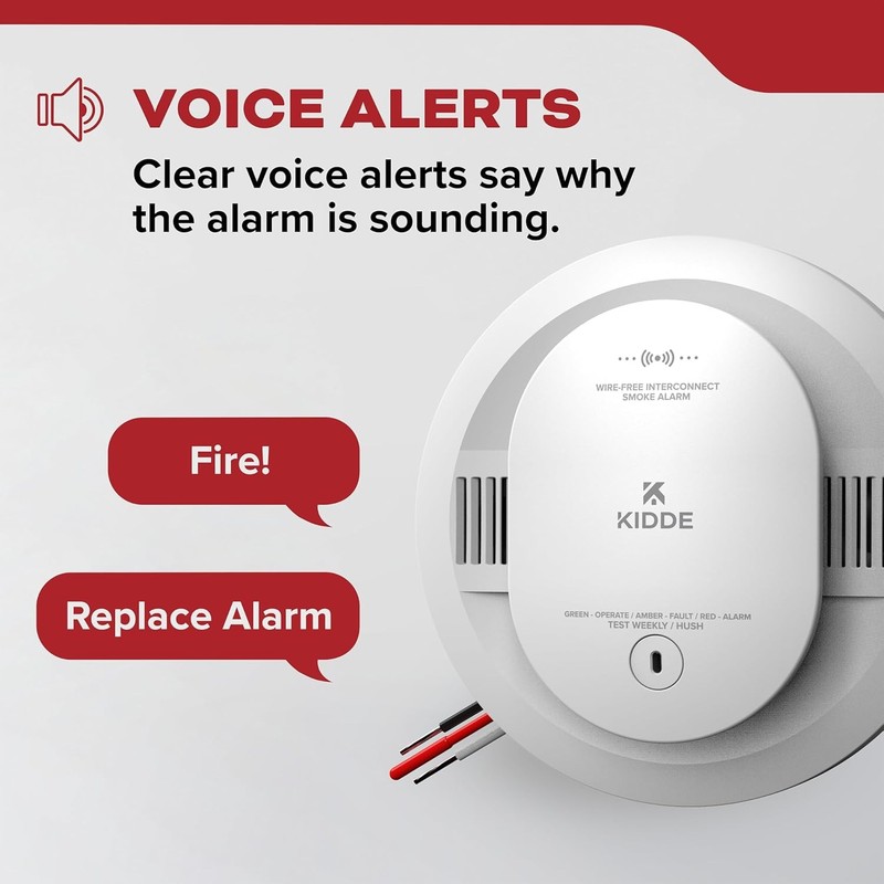 Kidde Hardwired Smoke Detector AA Battery Backup Wire-Free Interconnect gallery