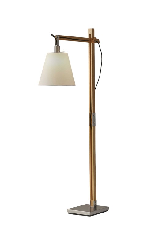 61" Natural Solid Wood Task With White Cotton Shade gallery