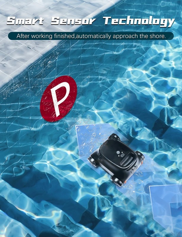 Seauto Robotic Pool Cleaner Cordless, Efficient Brushless Motors Long Runtime gallery