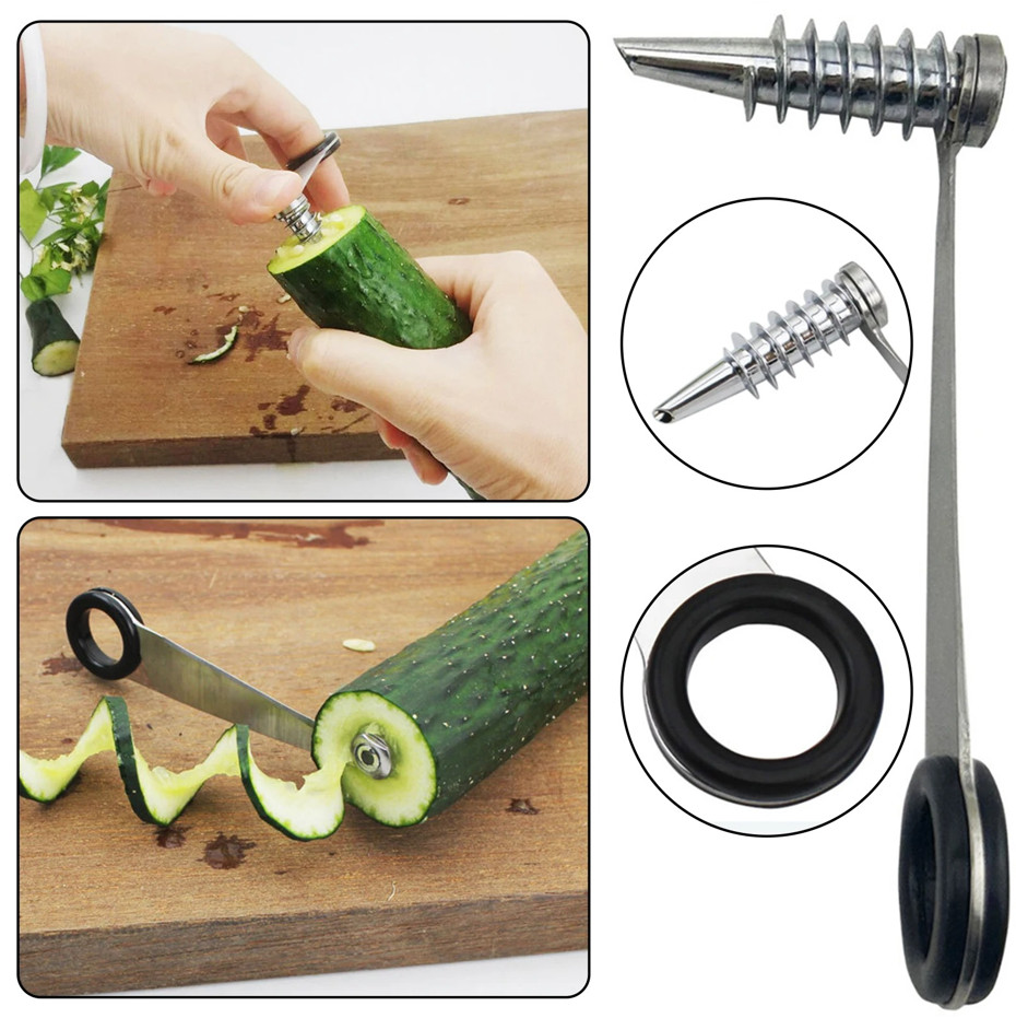 1 pc Stainless Steel Spiral Potato Cutter Vegetable Twister Slicer gallery