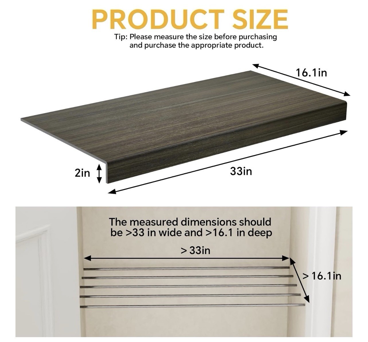 6 PCS Wire Rack Covers for Pantry Wood Grain, 33''W * 16''D gallery