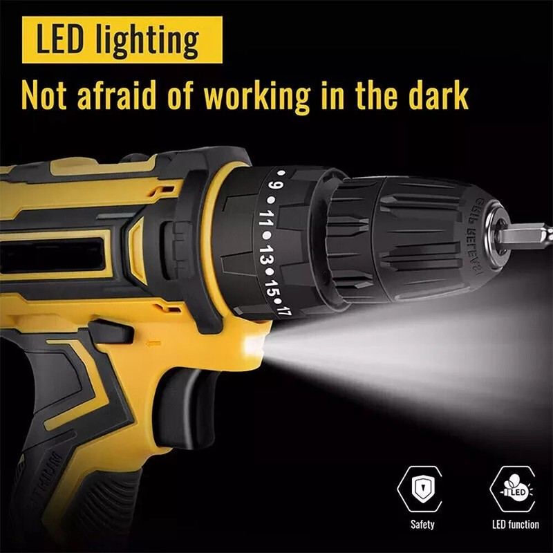 Hammer Drill Cordless Brushless Impact Driver Combo Kit With 2 Battery & Charger gallery