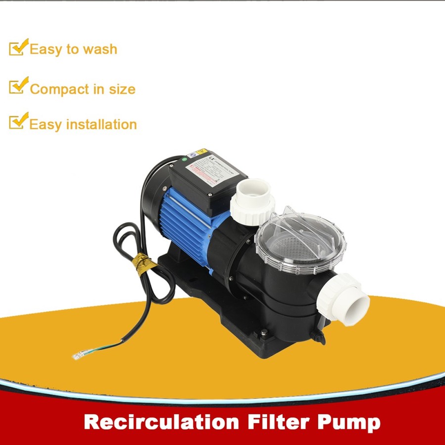 1.2HP Swimming Pool Circulating Pump 900W 300L/min Fish Pond Surface Water Pump gallery