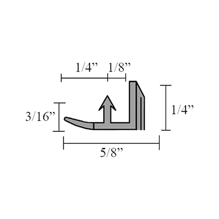 Vinyl Weatherstrip Insert for Adjustable Threshold 38" â 5/8" Cap, Black gallery