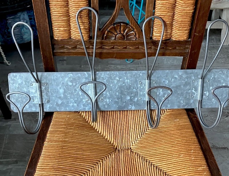 Galvanized Steel 4 Hooks. For Vintage Or Contemporary Look Space.Indoor Use Only gallery