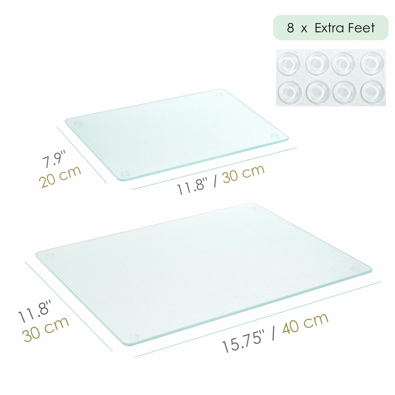 4 Pack Tempered Glass Cutting Boards for Kitchen, 15.75x12 and 12x8 Inch, Dur... gallery