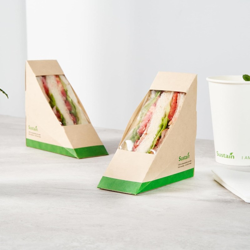 Compostable Takeout Food Containers - Greaseproof Paper Sandwich Boxes gallery