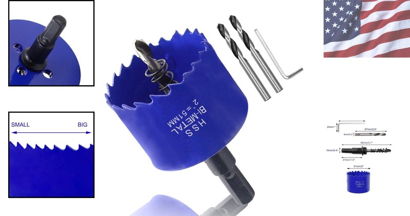 Durable 2 Inch Hole Saw for Plastic, Wood, and Drywall – Complete Kit Included gallery