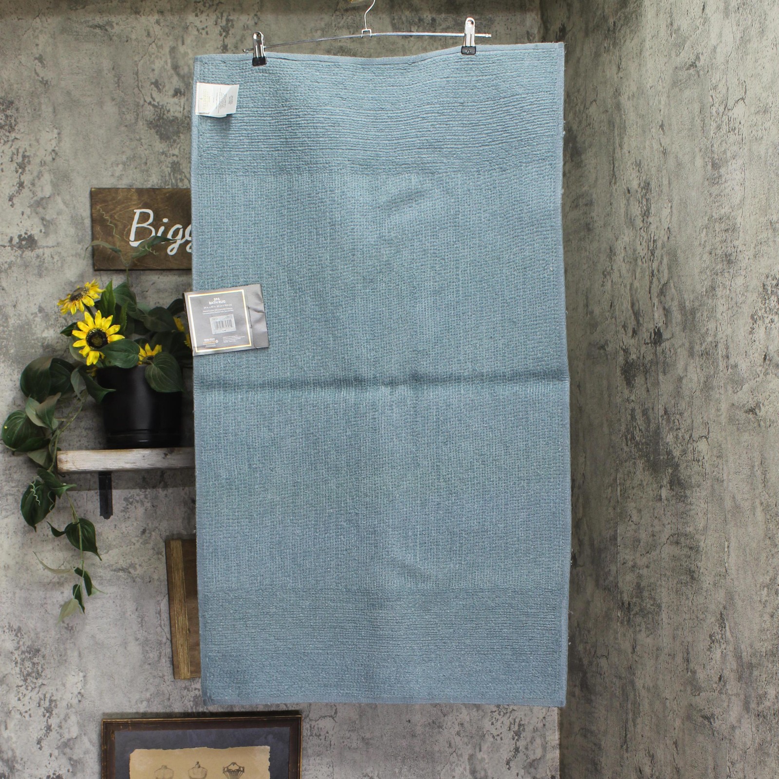 Fieldcrest Spa Bath Rug Plush Mat Rectangle Mineral Blue 24x40 gallery