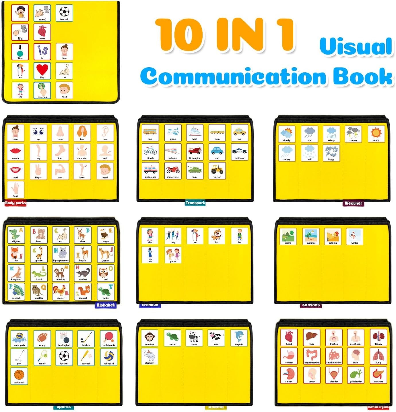 Boczif Visual Communication Book, Nonverbal Board, Yellow gallery