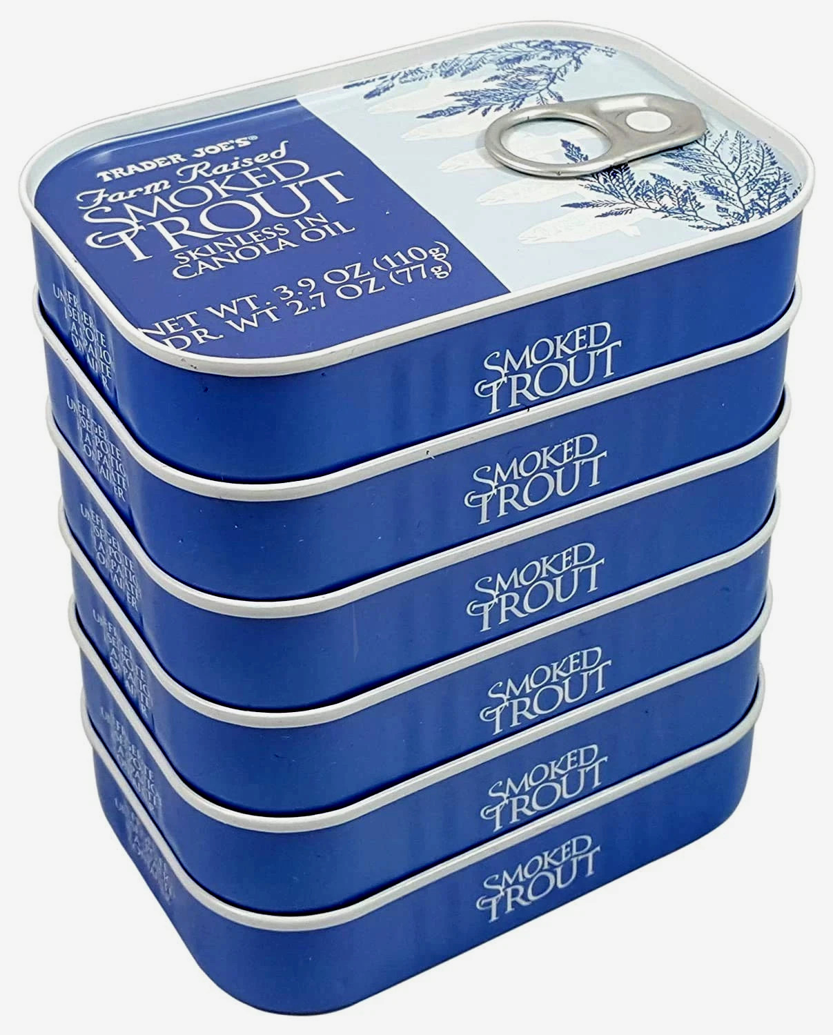 6 Cans TRADER JOE's Trout Fillets-Hardwood Smoked-Skinless in Oil-BEST B 12/2030 gallery