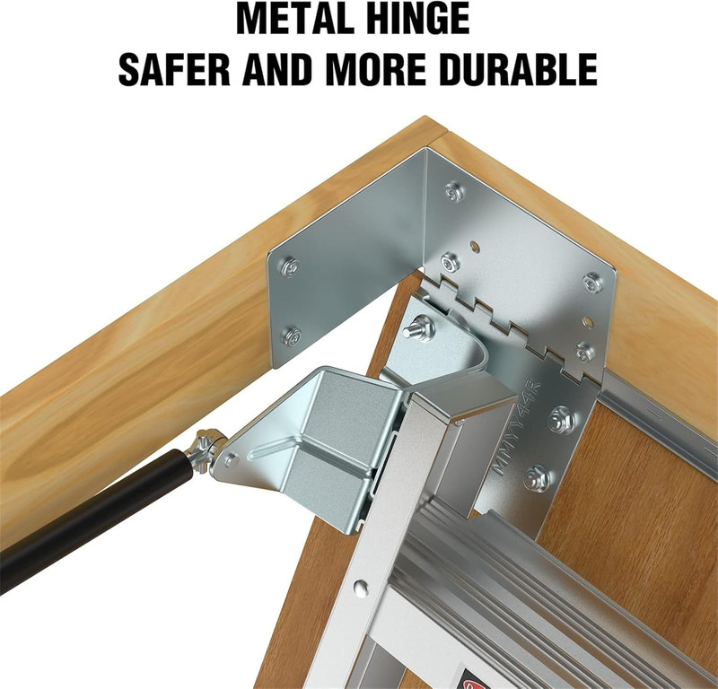 Aluminum Attic Ladder Pull Down Loft Stairs 375LB Capacity 22.5" x 54" gallery
