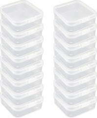 16x Small Plastic Storage Boxes Container Square Box Coins Screws Jewelry Crafts