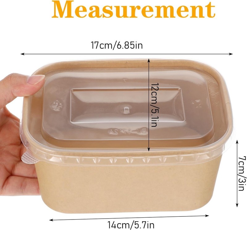 Leak-Proof Microwavable Food Containers – 50 Pack Kraft Paper To-Go Boxes gallery