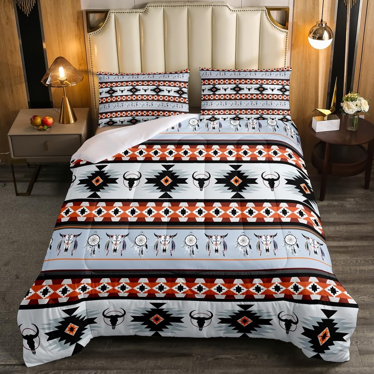 Erosebridal Aztec Bedding Set Queen,Southwestern Comforter Set Exotic Bull Sk... gallery