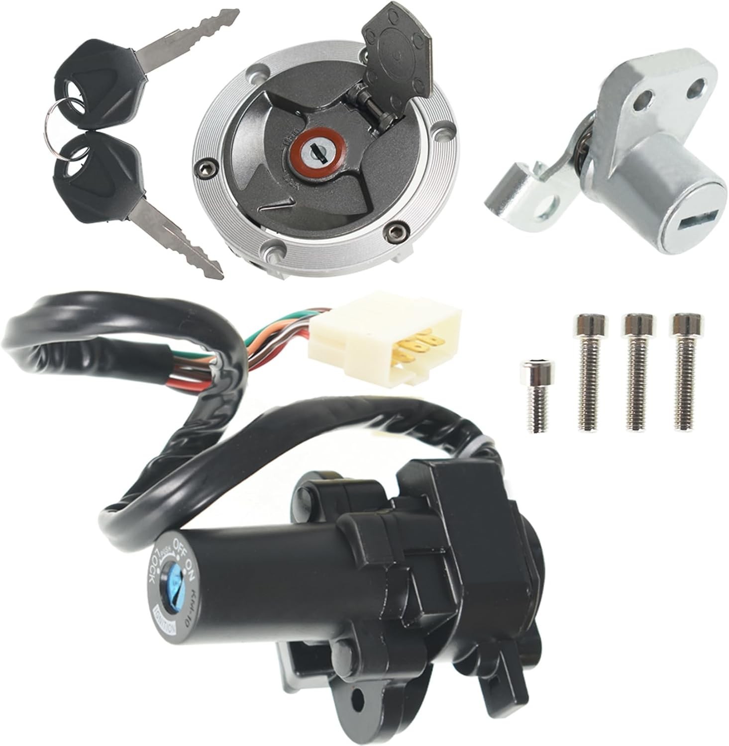 Motorcycle Ignition Switch Lock Key Fuel Cap Replacement for Kawasaki EX250J gallery