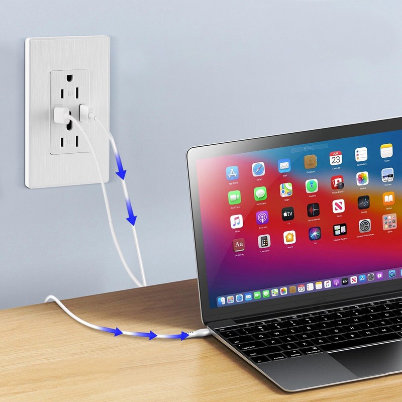 Electrical Outlet Panel Wall Socket AC Power Receptacle w/ USB-C USB-A Port Lot gallery