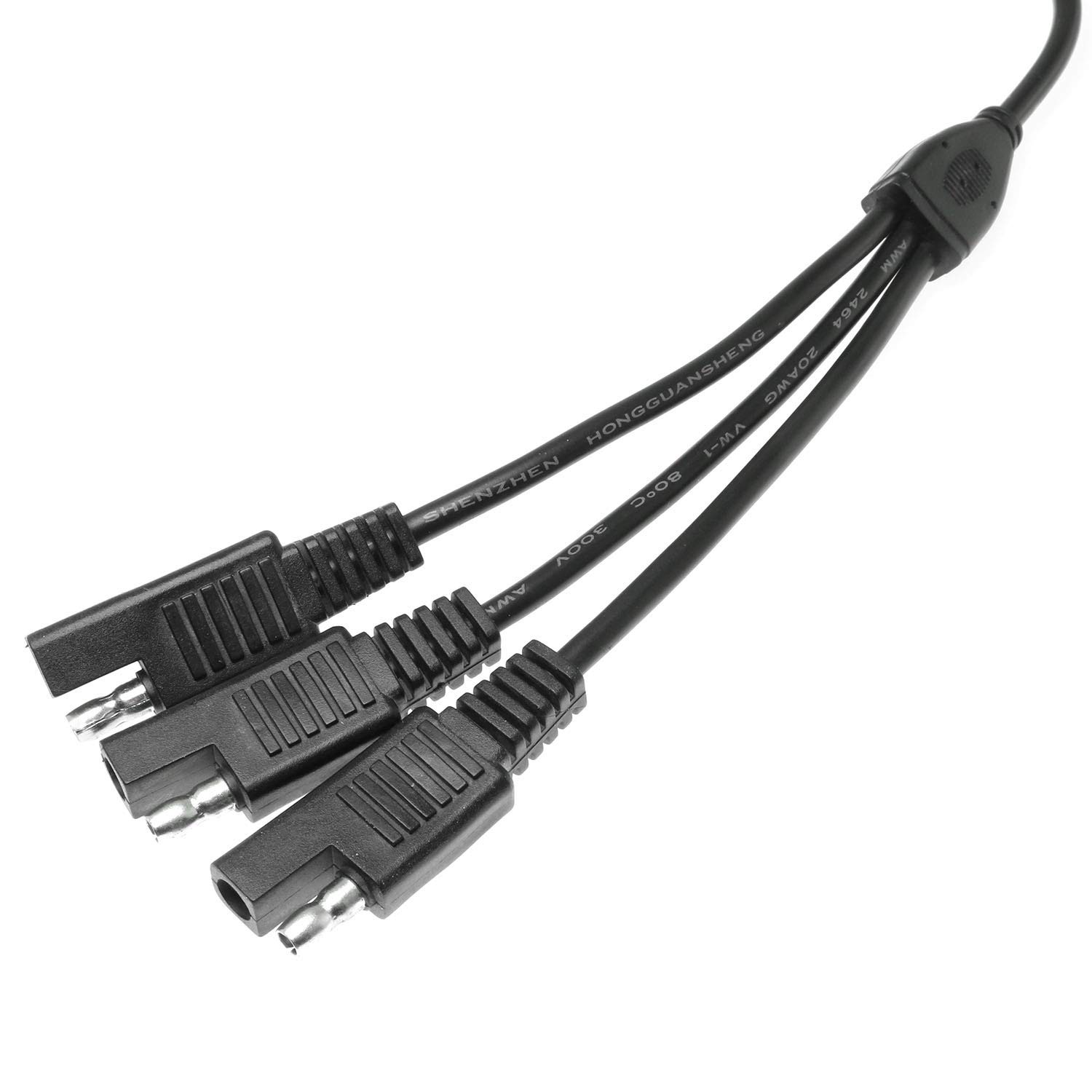 DGZZI SAE Power Extension Cable 35cm 18AWG Y Splitter 1 to 3 Connector 2 Pin ... gallery