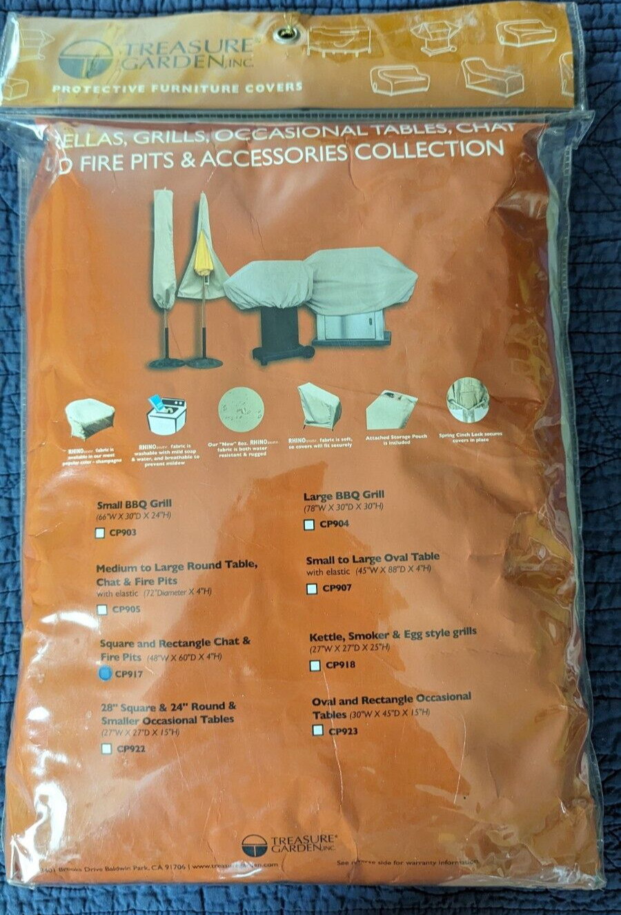 Treasure Garden Square and Rectangle Chat & Fire Pit Protective Cover CP917 gallery