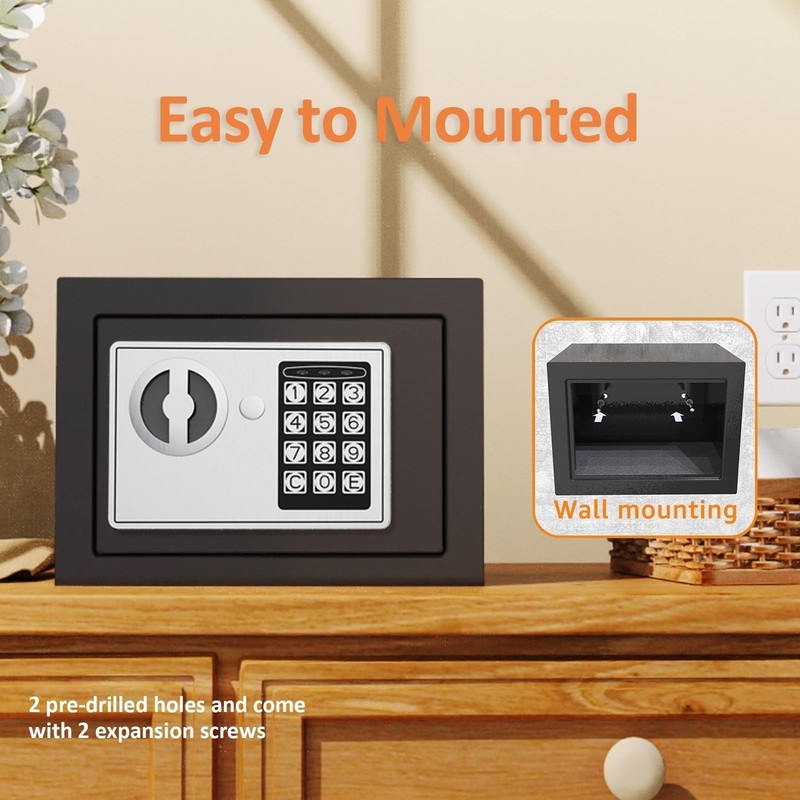 Small Safe Box for Money with Code and Keys，Solid Mini Safe for Kids with Dig... gallery