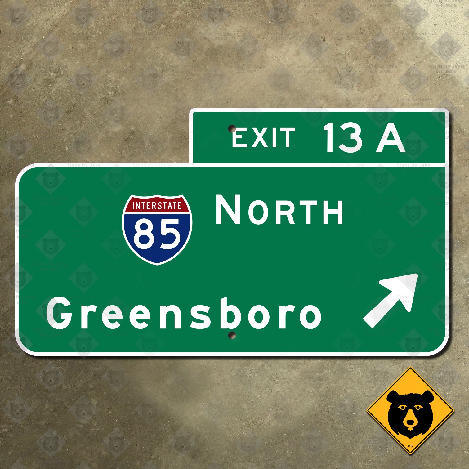 North Carolina Interstate 77 exit 13A, Interstate 85 north, Greensboro 14x8 gallery