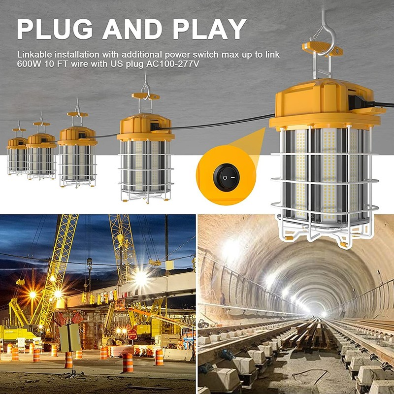 100W LED Temporary Work Light 14500LM Linkable Construction Jobsite Light 5000K gallery