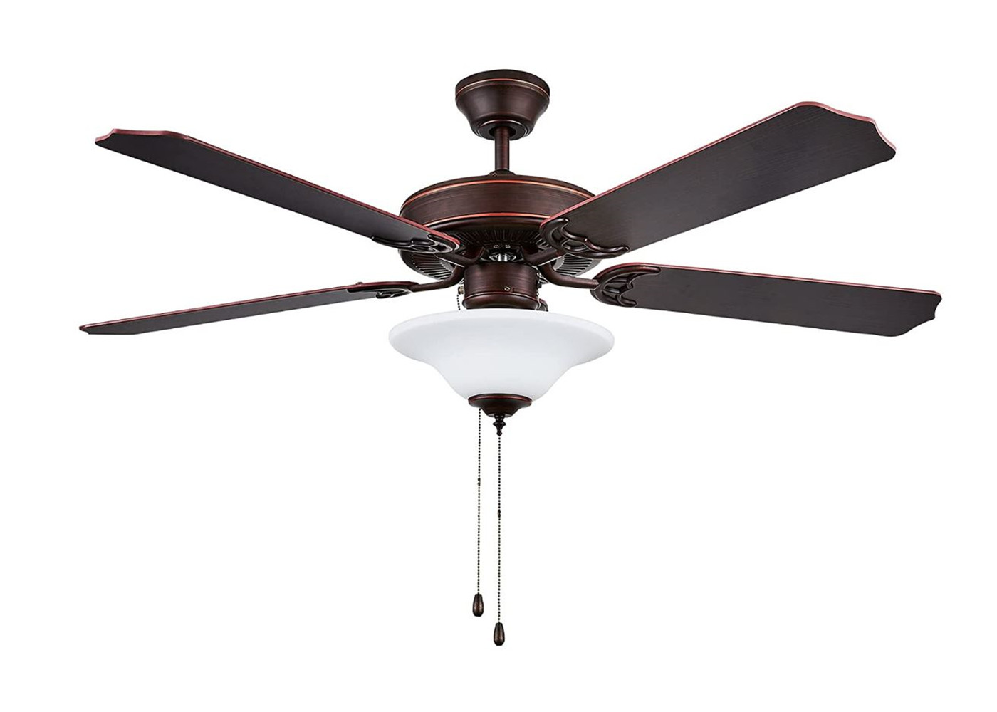 Concord Heritage 52" LED Ceiling Fan Indoor Light Fixture 5 Blade, Bronze/White gallery