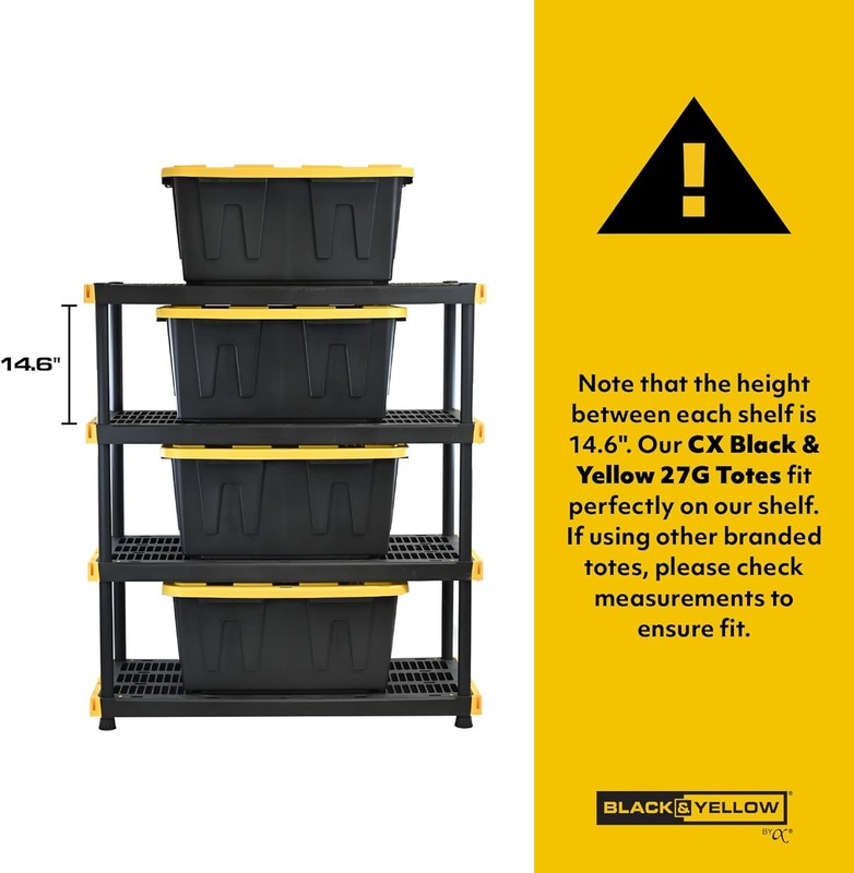 Plastic storage rack, each shelf can hold up to 200 pounds (55 x 48 x 20 ). gallery