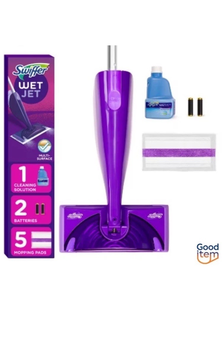 Swiffer WetJet Starter Kit Double Nozzle 16.9-fl oz Spray Mop gallery