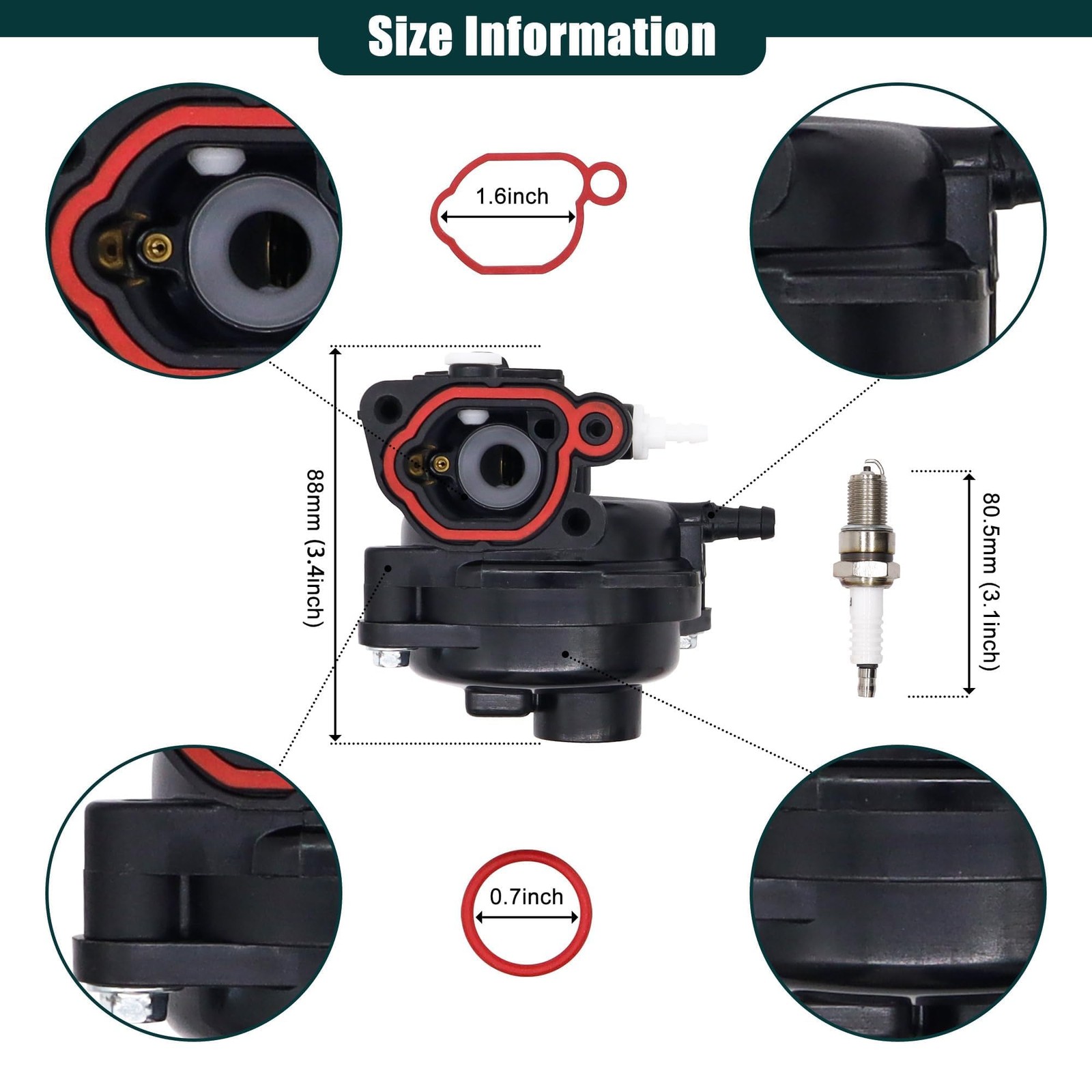 Carburetor w/ Spark Plug 125cc 140cc 8P502 9P602 for Lawn Mower Engines gallery