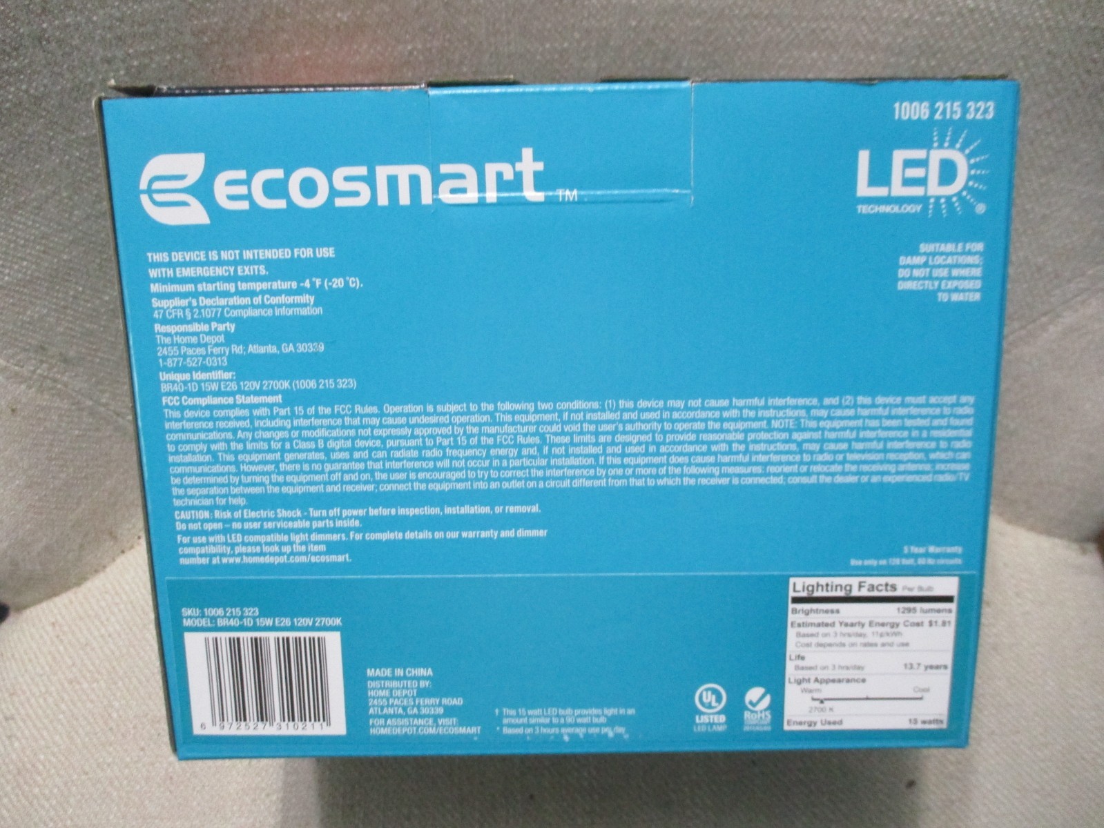 (2-Pk) EcoSmart Dimmable Energy Star LED Light Bulb Soft White BR40 90W Eqv gallery