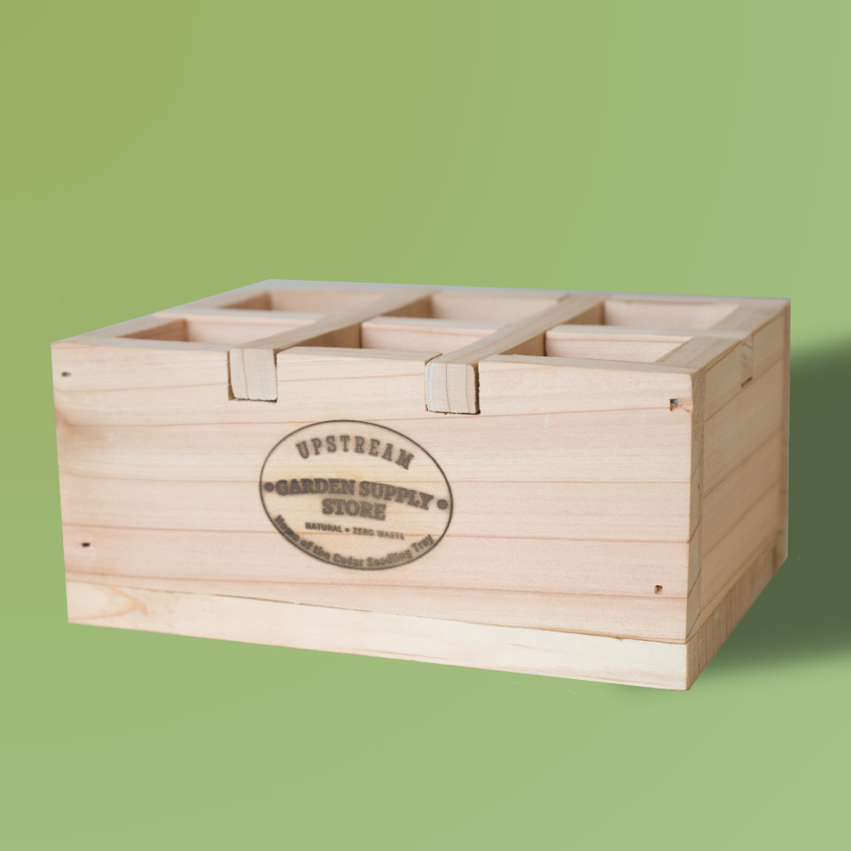 6-Cell Cedar Seedling Tray & Planter *Handmade in USA* The WORLDS FIRST EVER gallery