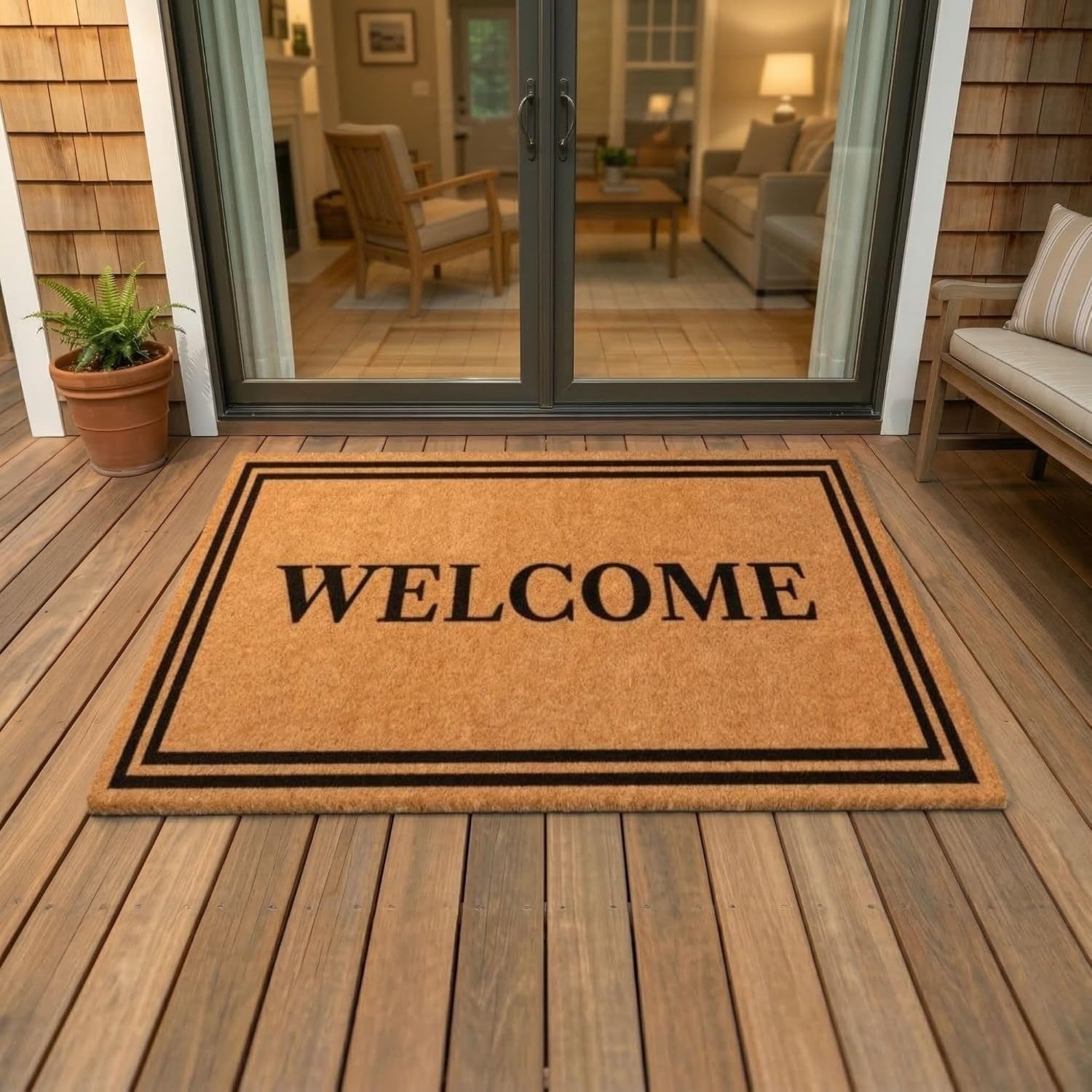 Welcome Coco Coir Front Door Mat Heavy Duty Non Slip Outdoor Doormat gallery
