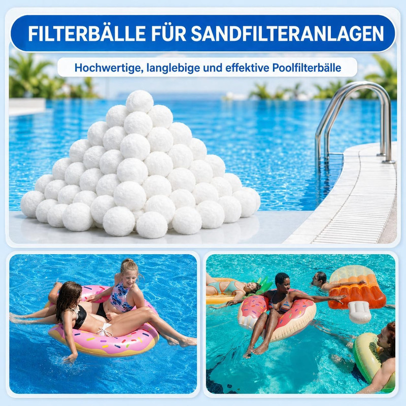 3 Lbs Pool Filter Balls for Sand Filter, Reusable Pool Fiber Filter Balls Replac gallery