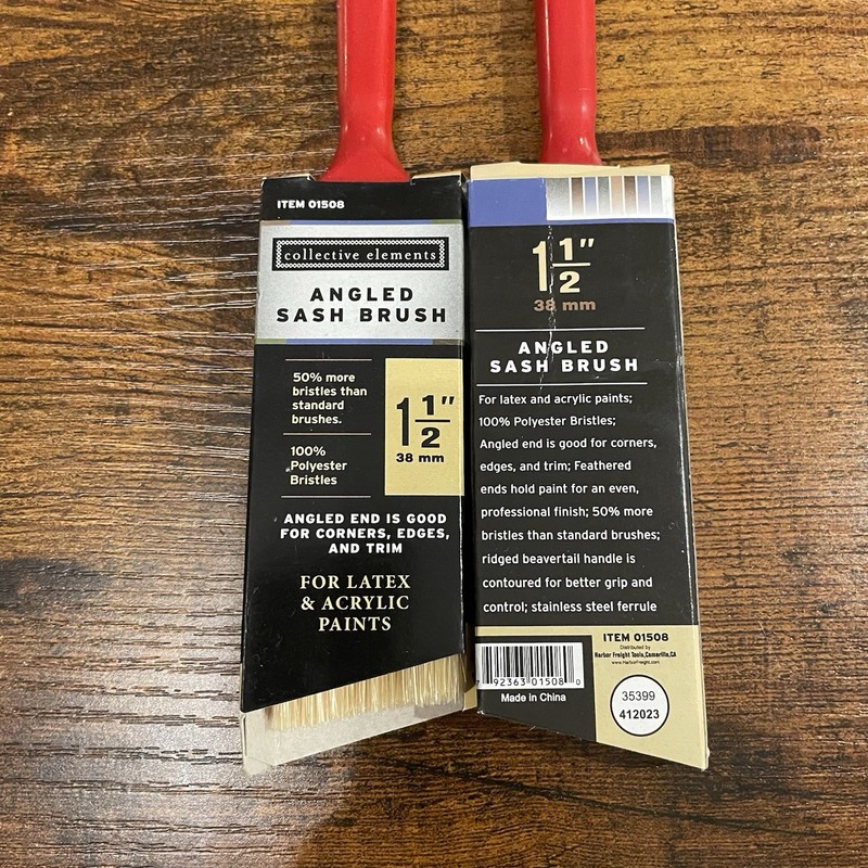🐝 Collective Elements 1.5” Angled Sash Painting Brush- 2 Counts #️⃣ gallery