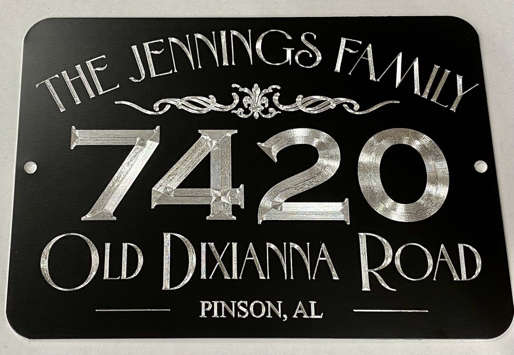 Engraved Personalized Custom House Home Number Street Address Metal Sign 10x7