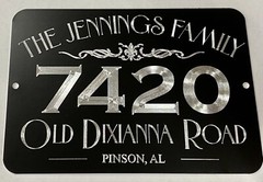 Engraved Personalized Custom House Home Number Street Address Metal Sign 10×7