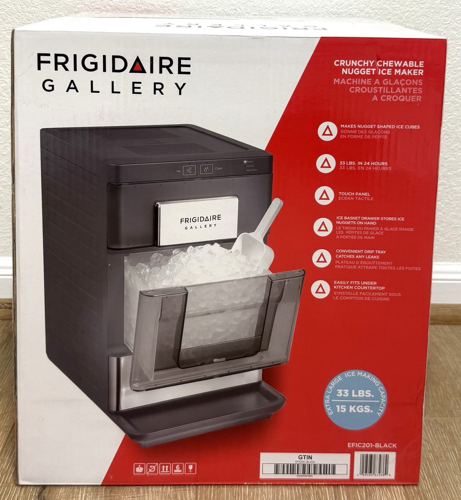 FRIGIDAIRE GALLERY 33 Lb Countertop Nugget Ice Maker EFIC201-Black Touch Control gallery