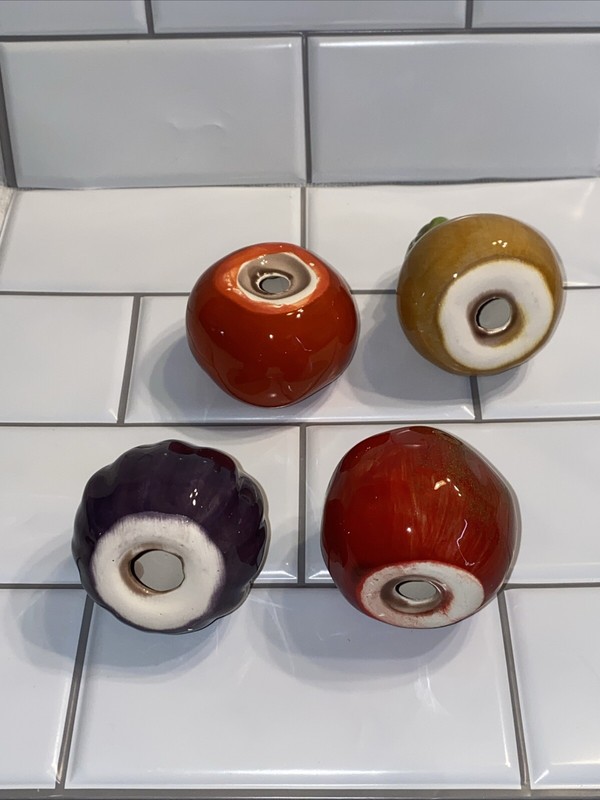 Smith & Hawkens Earthenware Figurines Ceramic Fruit Veg 4 Pc Set Wooden Box Fall gallery
