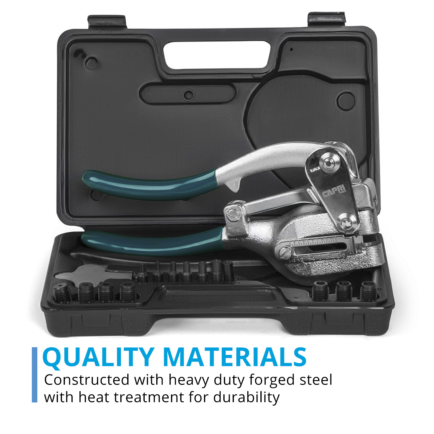 Capri Tools Metal Hole Punch Set with Puncher 16 Piece gallery
