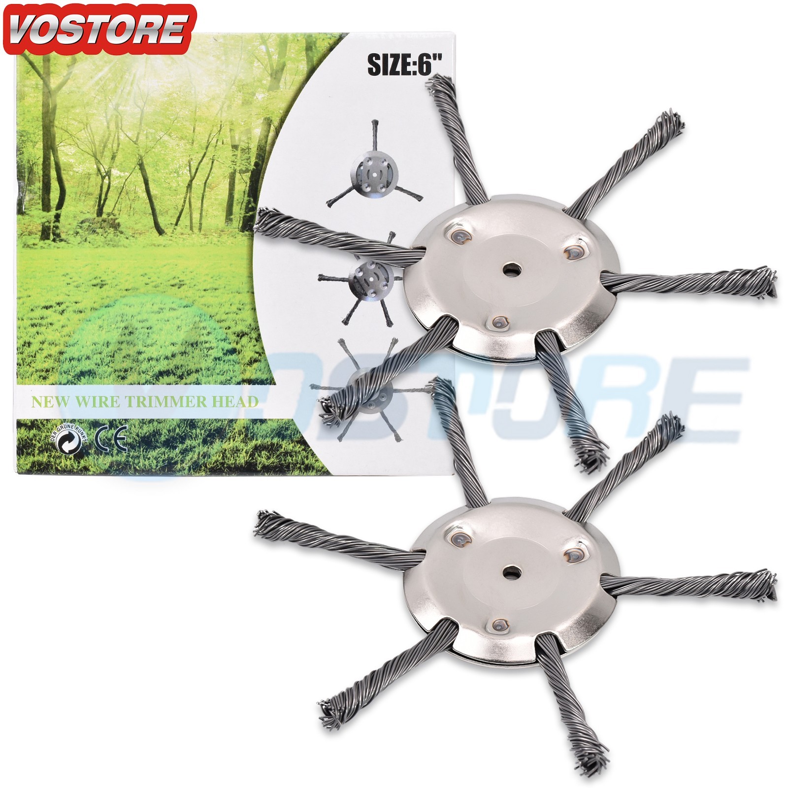 2PC Lawn Mower Steel Wire Grasss String Trimmer Head Brush Cutter Weed Eater gallery