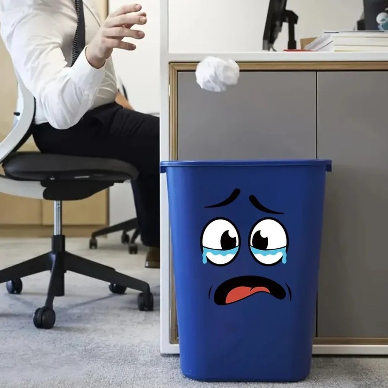 4pc Cartoon Smile Garbage Bin Decals Waterproof Vinyl Sticker Set For Kitchens gallery