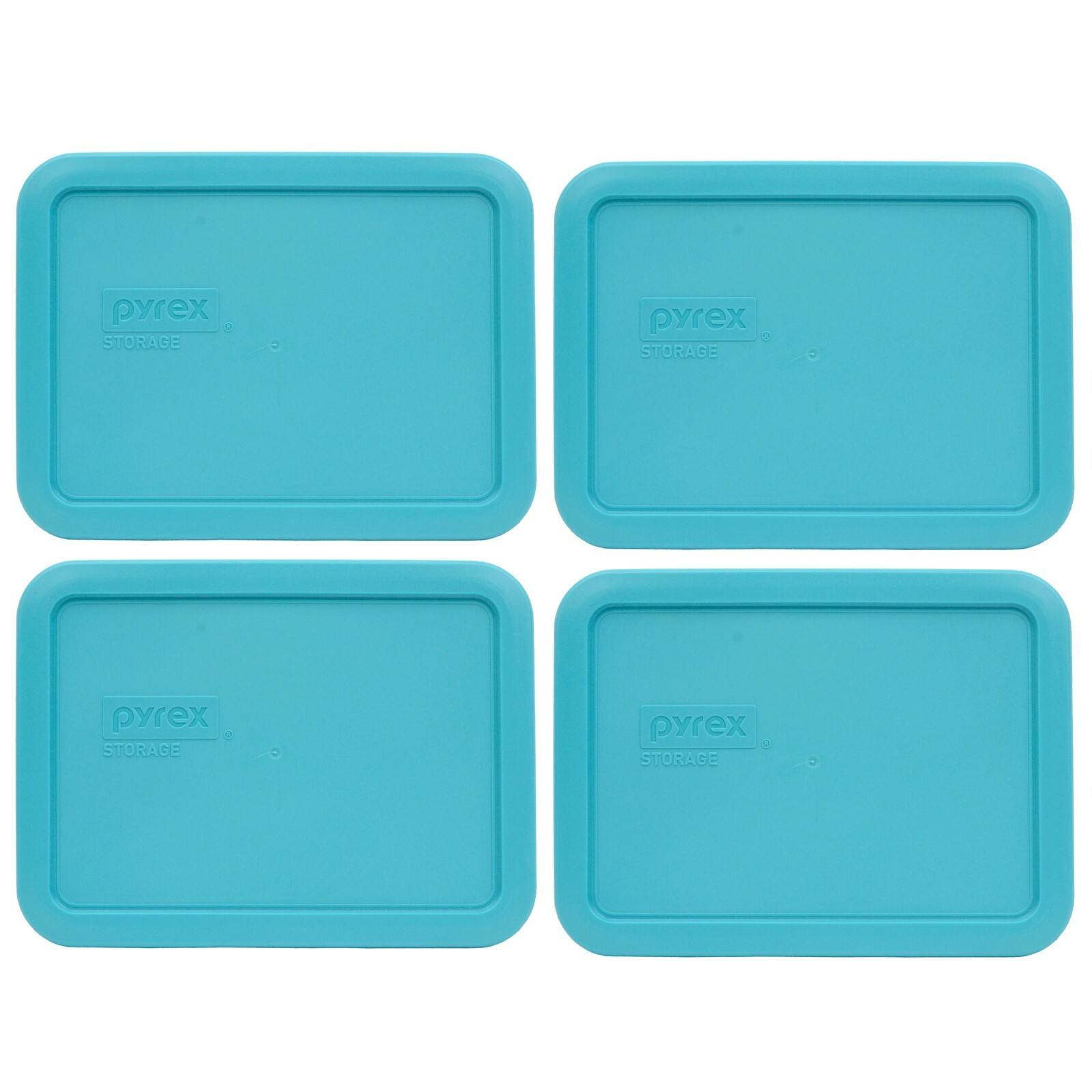 Pyrex 7210-PC Surf Blue Rectangular Food Storage Replacement Lid Cover (4-Pack) gallery