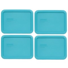 Pyrex 7210-PC Surf Blue Rectangular Food Storage Replacement Lid Cover (4-Pack)