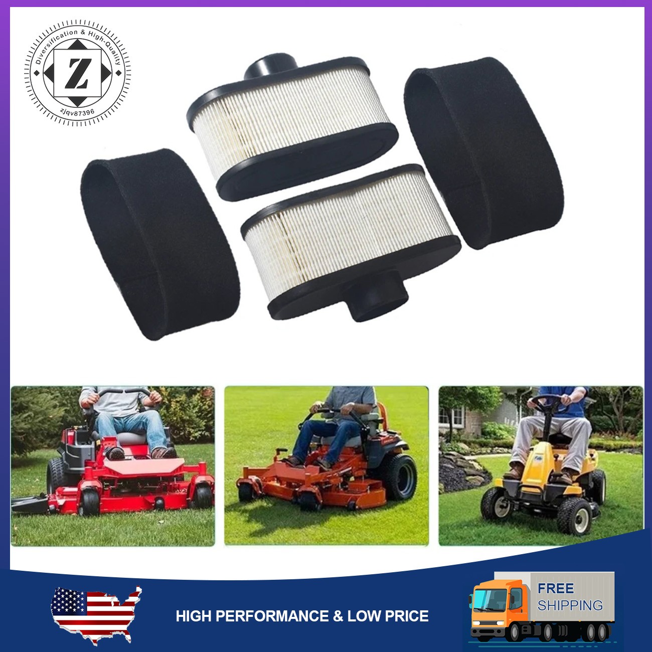 4 Pcs/Set Air Filter 11013-0752 For Kawasaki FR651V FR691V FR730V FS481V-FS691V gallery